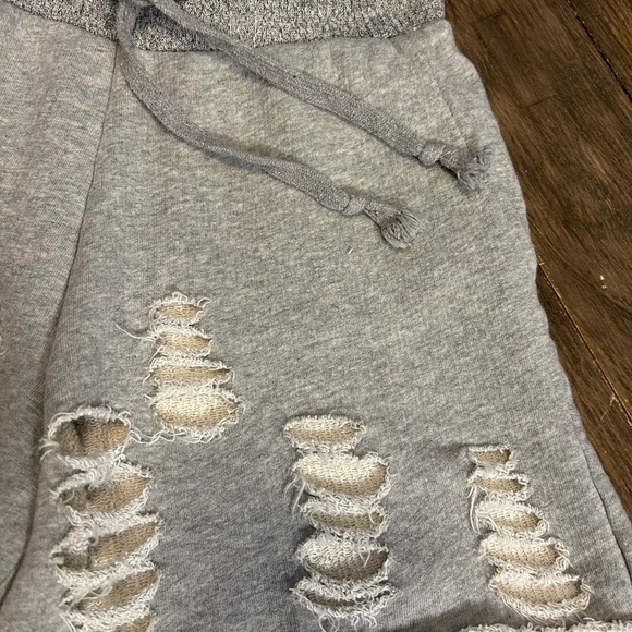 Natural Life Gray Distressed Sweat Shorts Size XS Elastic and Drawstring Waist - Picture 3 of 7